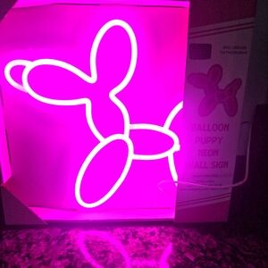 Pink Balloon Puppy Neon Wall Sign